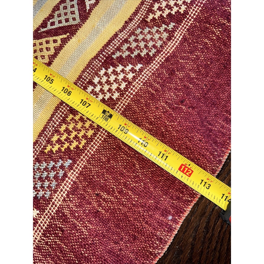 9'x6' Handmade Moroccan Flat Weave Kilim Rug Geometric Tribal Wool - Never used - Picture 8 of 9